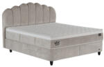 ABC Bedding Valeria kárpitozott ágyneműtartós ágy - drapp színű + Valeria táskarugós matrac - kemény, HR hab, Hyper hab, Smart Soft huzat 90x200