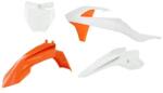 RTECH PLASTIC KIT 4 PCS front fender orange, front plate white, shrouds white/orange, rear fender white - R-KITKTM-AR3-050 (R-KITKTM-AR3-050)