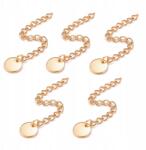 MIXFORM Hosszabbító lánc medállal, rozsdamentes acél, arany, 55-60mm, 5 db (13WB31389)