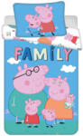 Peppa Malac Big Pig Family gyerek, ovis ágyneműhuzat 100×135cm, 40×60 cm