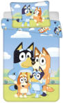 Bluey Happy Family gyerek, ovis ágyneműhuzat 100×135cm, 40×60 cm