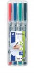 STAEDTLER Lumocolor 316 F" nem permanens marker, készlet, 4 szín, Ohp, 0, 6 mm, Sta (316 WP4)