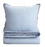 Homla Vela pamut ágyneműhuzat dekoratív szegéllyel kék 160x200 2*70x80 cm Ho (243594)