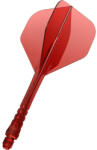Mission Fluturas si tija darts Mission Force 90 Vortex transparent rosu, fluturas No2 si tija lunga (M001788)