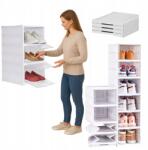  3x Doboz tároló rendszerező szekrény könyvespolc cipőtartó cipő fedéllel (BUE284)