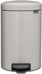 Brabantia NewIcon pedálos hulladékgyűjtő szagmentesen záródó Soft-Close fedél, műanyag tartály, 12L - X méret, acél, hamvasszürke - 252303 (252303)