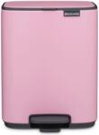 Brabantia Bo Pedal Bin pedálos hulladékgyűjtő szagmentesen záródó Soft-Close fedél, karcsú, négyzetes forma, műanyag tartály, 7L - B méret, acél, rózsaszín-lila - 255366 (255366)