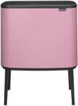 Brabantia Bo Touch Bin nyomófedeles szelektív hulladékgyűjtő, magasított, lábakon álló, műanyag tartály, 11+23L - X+J méret, acél, rózsaszín-lila - 255328 (255328)