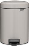 Brabantia NewIcon pedálos hulladékgyűjtő szagmentesen záródó Soft-Close fedél, műanyag tartály, 5L - W méret, acél, hamvasszürke - 252204 (252204)