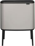 Brabantia Bo Touch Bin nyomófedeles szelektív hulladékgyűjtő, magasított, lábakon álló, műanyag tartály, 11+23L - X+J méret, acél, hamvasszürke - 255007 (255007)