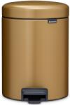 Brabantia NewIcon pedálos hulladékgyűjtő szagmentesen záródó Soft-Close fedél, műanyag tartály, 5L - W méret, acél, meleg tónusú sárgaréz - 255243 (255243)