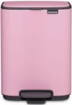 Brabantia Bo Pedal Bin pedálos hulladékgyűjtő szagmentesen záródó Soft-Close fedél, karcsú, négyzetes forma, műanyag tartály, 4L - A méret, acél, rózsaszín-lila - 255342 (255342)
