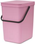 Brabantia Sort & Go konyhai szemetes felnyitható fedéllel, fogantyúval szelektív és komposzt gyűjtéséhez, 25L - J méret, rózsaszín-lila - 255502 (255502)