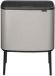 Brabantia Bo Touch Bin nyomófedeles hulladékgyűjtő, magasított, lábakon álló, műanyag tartály, 36L - R méret, acél, hamvasszürke - 254987 (254987)