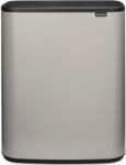 Brabantia Bo Touch Bin nyomófedeles hulladékgyűjtő XXL, padlón álló, műanyag tartály, 2x30L - O méret, acél, hamvasszürke - 255045 (255045)