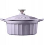 Buydeem Öntöttvas edény Buydeem CP521 zománcozott 2, 9l konyhai pasztell lila (CP521 Fioletowy)