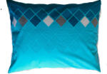  Pamut nagypárna huzat - 70x90 cm türkiz négyzet mintás