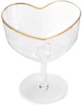 Homla Amar margaritas pohár, 0.2l, szív alakú, arany szegéllyel, átlátszó (234681)