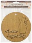 Stamperia KLSM84 - Crafty shapes: A new Beginning round tag with plant