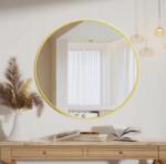  Kerek tükör, 50 cm, arany színű fém kerettel, fali tükör Koonmi (B0C8N8CY36)