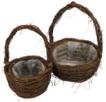  Fonott inda kosár szett barna 2db/szett