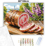  Tavaszi sonkaszeletek - számfestő készlet - 80×100 cm (Keretre feszítve)