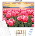  Aranyló tulipán tenger - számfestő készlet - 50×60 cm (Keret nélkül)