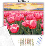  Aranyló tulipán tenger - számfestő készlet - 80×100 cm (Keret nélkül)