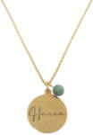  Születéskő május - smaragd gravírozható ásvány nyaklánc arany színben