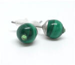  Malachit - bedugós ásvány fülbevaló Swarovski strasszkővel díszítve