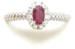  Rubin ásvány ezüst gyűrű