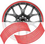  Set 16 inele din autocolant pentru jante culoare Rosu Lucios (AVX-DJNT-01)