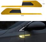 AVEX Set 2 stickere reflectorizante BUMERANG cu insertie Carbon 5D, culoare Galben (AVX-SREF-05)
