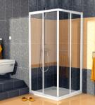 SanSwiss Cabina de dus patrata 100x100 cm, alba, cu usi glisante, Eco-Line SanSwiss (ECOAC10000407)