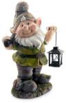 Strend Pro Decoratiune gradina, ceramica, pitic cu felinar si harlet, 25x20x45 cm (8090849)
