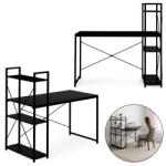  Masa de birou cu raft lateral negru, 120x60 cm, JollyMag, STL24CZ (ESELL-W-jolly_STL24CZ)