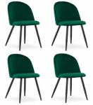 ARTOOL Set 4 scaune bucatarie/living, Artool, Bello, catifea verde, picioare metal negru, 46x42.5x76.5 cm (3385_1SP)