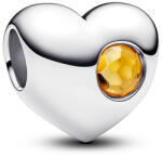 Pandora Gravírozható szív charm méz színű kristállyal (794161C11)
