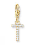 Thomas Sabo "T" aranyozott betű charm cirkóniával (1983-414-14)