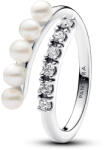 Pandora kezelt édesvízi tenyésztett gyöngyök és pavé nyitott végű gyűrű - 193145C01-56 (193145C01-56)