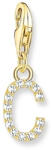 Thomas Sabo "C" aranyozott betű charm cirkóniával (1966-414-14)
