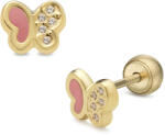 Lisa Jewelry for Kids félig köves pillangó gyerek fülbevaló gömb zárral - JTAG-0283-18 (JTAG-0283-18)
