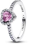 Pandora Kiemelt világosbíbor szív gyűrű - 198421C12-56 (198421C12-56)