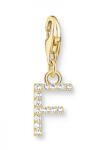 Thomas Sabo "F" aranyozott betű charm cirkóniával (1969-414-14)