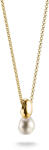 Thomas Sabo Natural Beauty aranyozott nyaklánc gyöngy medállal (KE2318-430-14-L45V)