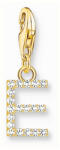 Thomas Sabo "E" aranyozott betű charm cirkóniával (1968-414-14)