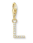 Thomas Sabo "L" aranyozott betű charm cirkóniával (1975-414-14)