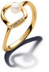 Pandora Organikus formájú pavé kör és kezelt édesvízi tenyésztett gyöngy gyűrű - 163831C01-48 (163831C01-48)