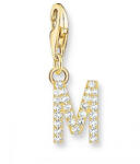 Thomas Sabo "M" aranyozott betű charm cirkóniával (1976-414-14)