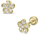 Lisa Jewelry for Kids köves virágos gyerek fülbevaló gömb zárral - JTAG-7014-18 (JTAG-7014-18)
